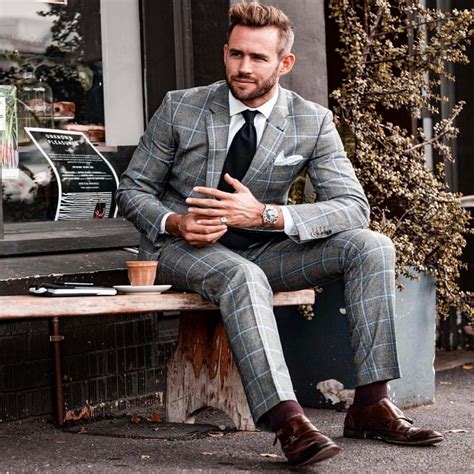 Light Grey Suit Brown Shoes Wedding