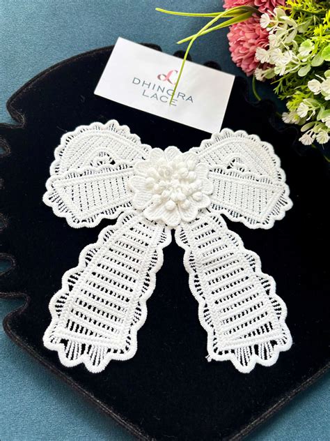Beautiful Crochet Bow Patch White 310525/171225 – Dhingra Lace