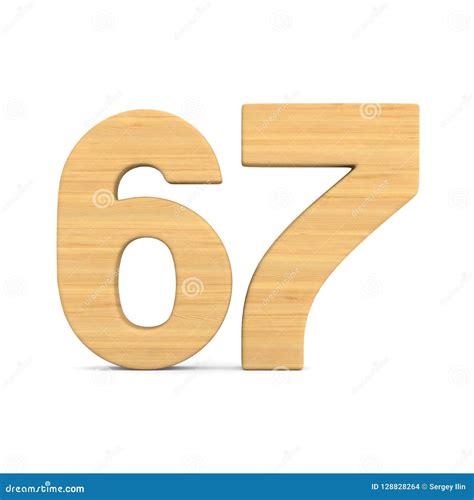 Número Sesenta Y Siete En El Fondo Blanco Ejemplo Aislado 3d Stock de ...