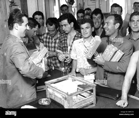A group of Italian Gastarbeiter (especially guest workers in Germany in ...