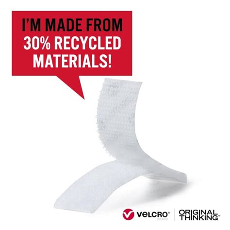 VELCRO Brand ECO Collection Strips 2 1/2in x 3/4in White 2.5-in Hook ...
