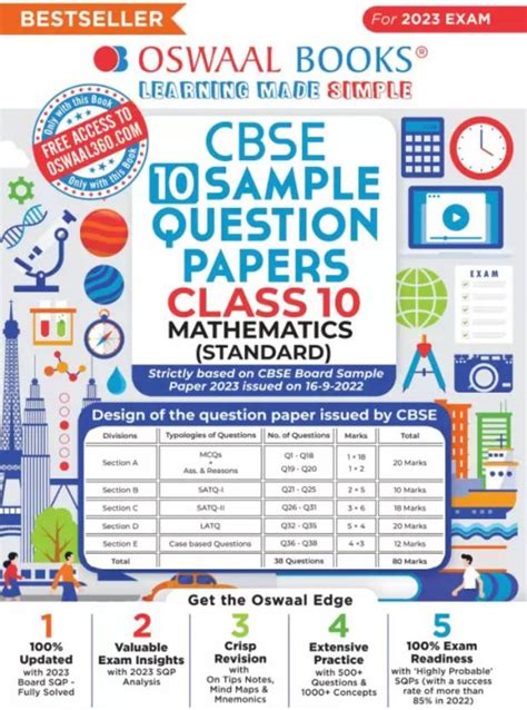 Oswaal CBSE Sample Question Papers Class 10 Mathematics Standard Book ...