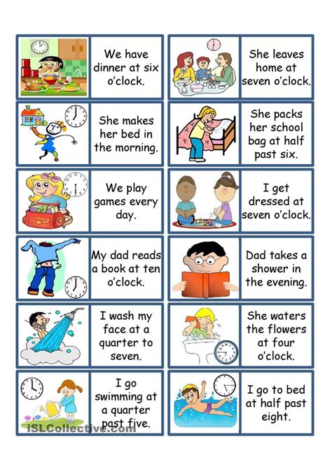 Daily Routine FlashCards 的图像结果