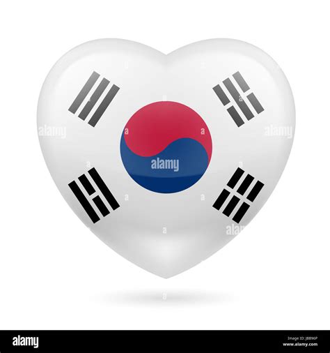 Heart with South Korean flag colors. I love South Korea Stock Photo - Alamy