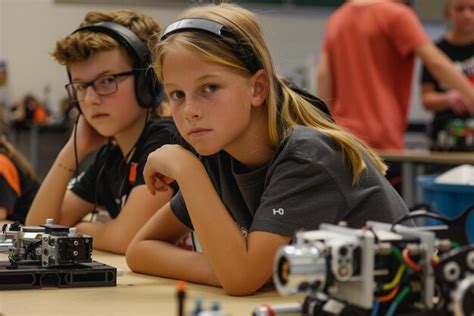 Kids in school robotics | Premium AI-generated image