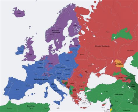 Religion Map of Europe 的图像结果