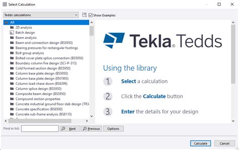 Using Tedds (Eurocode design example) | Tekla User Assistance