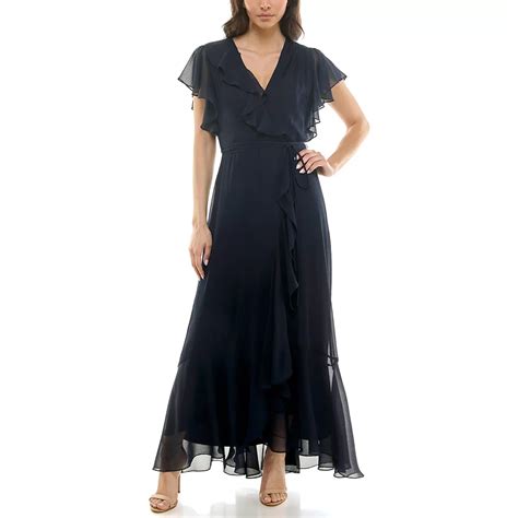 Women's Maison Tara Cap Sleeve Ruffle Wrap Maxi Dress