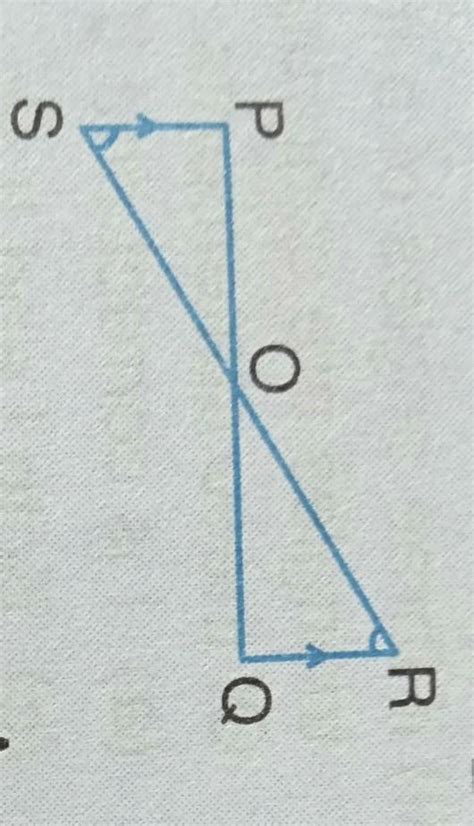 In the given figure, O is the midpoint of PQ , PS || RQ . Prove that ∆ ...