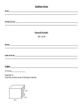 Image result for Surface Area Notes