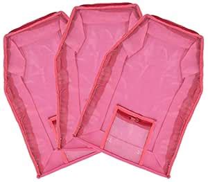 Kuber Industries 3 Piece Non Woven Blouse Cover with Front Transparent ...