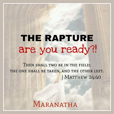 Can you FEEL it ? Do you SENSE it ? It is COMING SOON ! The RAPTURE IS ...
