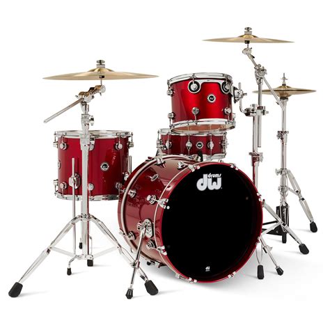 DW DWe 4pc Complete Electronic/Acoustic Drum Set Black Cherry Metallic ...