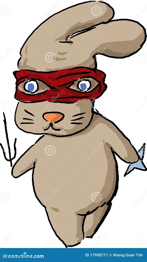 Ninja rabbit cartoon stock illustration. Illustration of ninja - 17900771