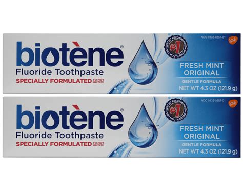 Biotene Dry Mouth Fluoride Toothpaste Fresh Mint Original 4.3 Oz. (2 Pack) - Walmart.com