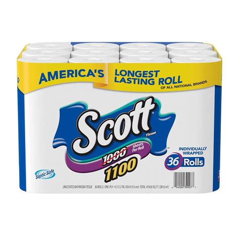 Scott Bath Tissue, 36 Bonus Pack 1,100 Sheets per Roll | Bigbigmart.com