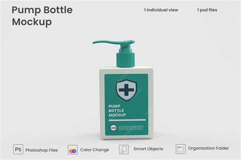 Premium PSD | Realistic plastic bottle pump mockup premium psd