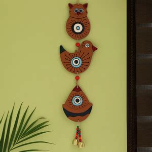 ExclusiveLane 'Owl & Sparrow' Handmade & Hand-painted Decorative Wall ...