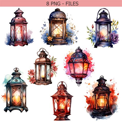 Lantern Clipart Watercolor Png - Etsy | Digital watercolor, Lanterns ...