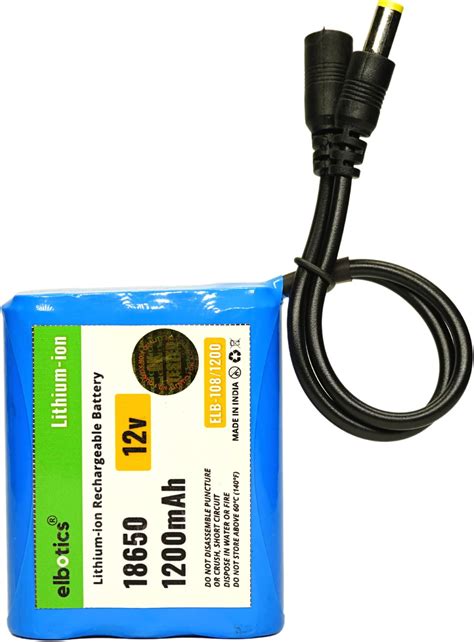 ELBOTICS 12V Li-ion 18650 Lithium ion Rechargeable Battery Pack 3S 11 ...