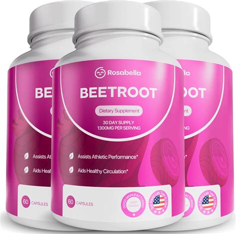 Amazon.com: Rosabella Organic Beet Root Capsules – 1300mg Beetroot ...