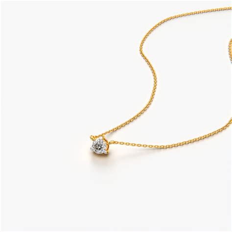 Dainty Three-Prong Solitaire Necklace in 18K Gold Vermeil with Moissanite