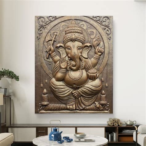 Ganesha 3D Wall Art Sculpture (5 × 4 Feet) by Artgatha