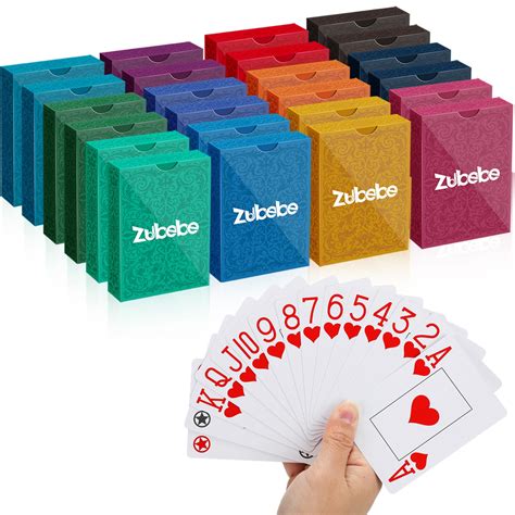 Zubebe 24 Pack Playing Cards Bulk in Vibrant Colors Deck of Cards Poker ...