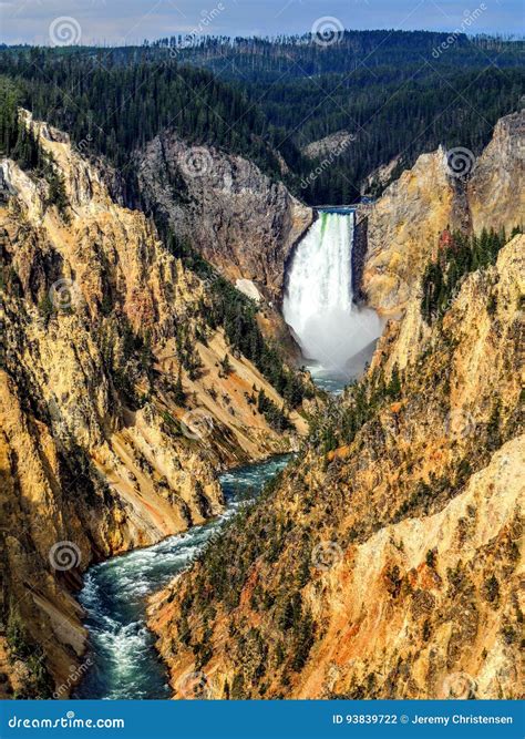 View of Lower Falls from Red Rock Point, Grand Canyon of the ...