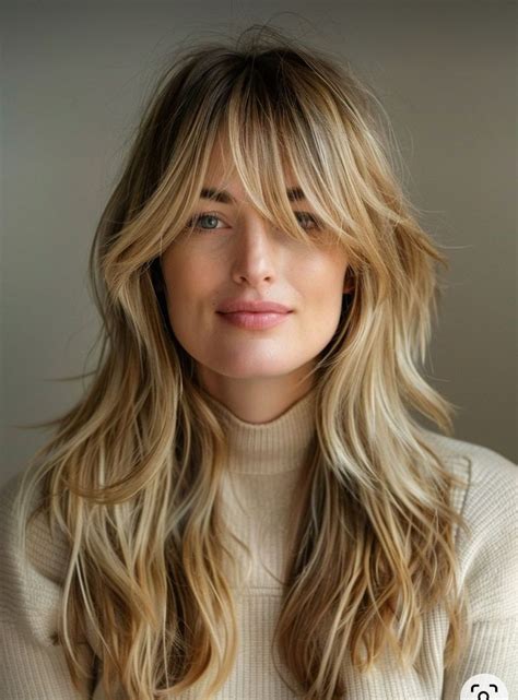 Pin by Andrea Callis on Bangs | Blonde hair transformations, Long hair ...