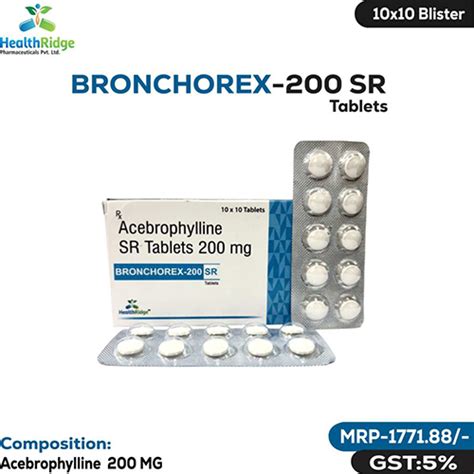 Bronchorex 200 SR Tablets - Acebrophylline 200 Sr Tablet - HealthRidge ...