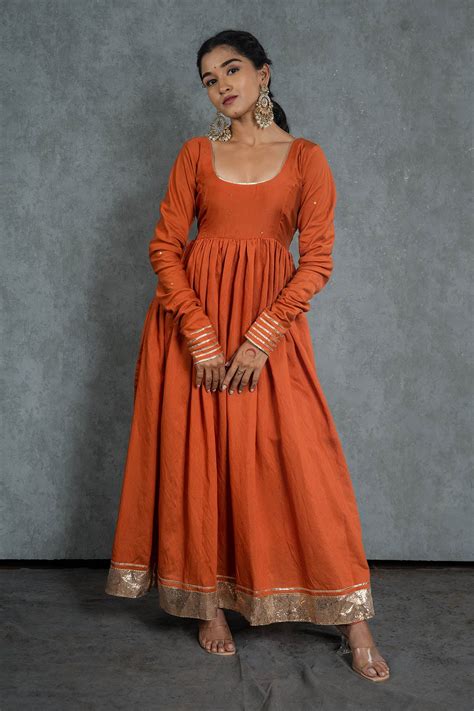 Buy Orange Gotawork Anarkali Set for Women at ScrollnShops