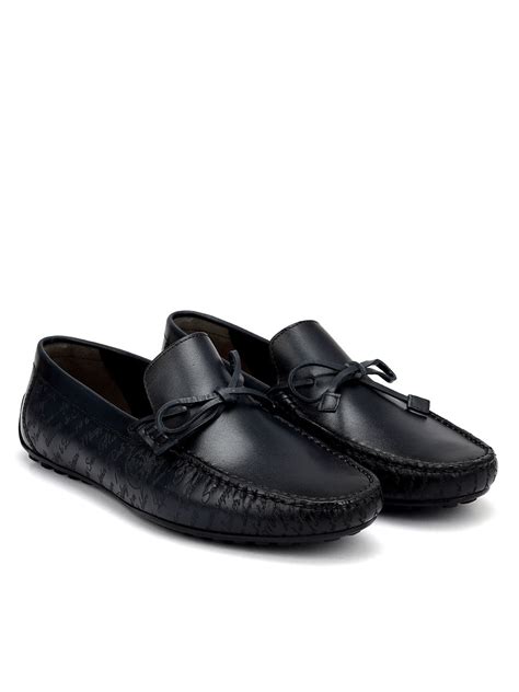 Blue Moccasins With Bow Detail – Rosso Brunello Leathers Pvt. Ltd.