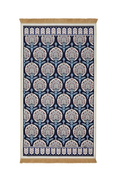 Navy Blue Velvet Carpet Prayer Rug
