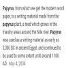 What was Papyrus? And who were called as Papyrologists ? Please provide ...