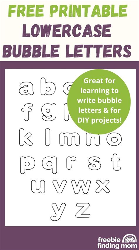 Free Lowercase Bubble Letters to Print