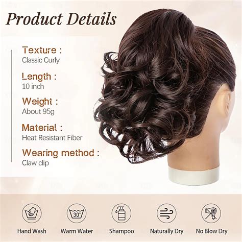 Ponytail Extensions 10 inch Short Claw Clip on Ponytail Extensions ...