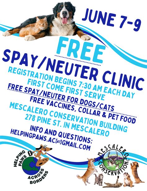 FREE Spay/Neuter Clinic: June 7th-9th - Official Website of the ...