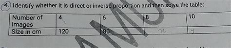 4. Identify whether it is direct or inverse proportion and then solve ...