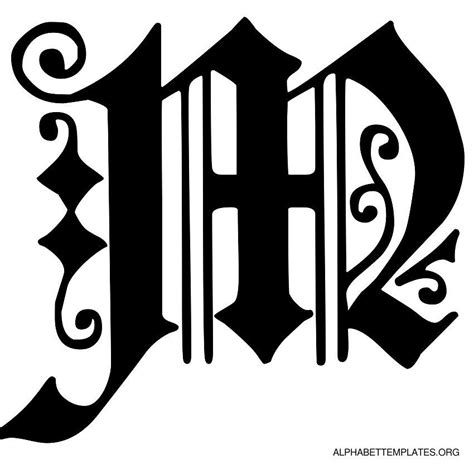Old English Letter M, Lowercase Old English Wall Letter Stencils ...