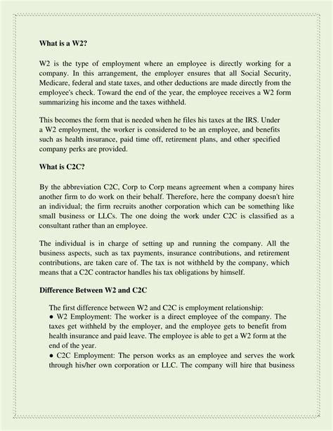 PPT - W2 vs C2C-The Difference PowerPoint Presentation, free download ...