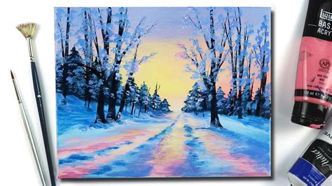 Image result for Easy Acrylic Winter Scene Tutorial