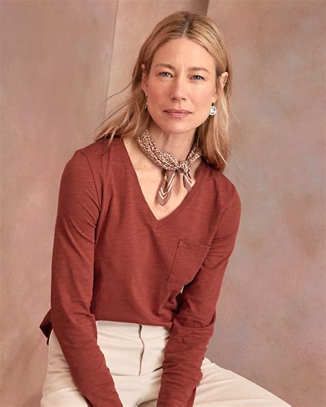 Weekender V-Neck Long-Sleeve Tee | Garnet Hill