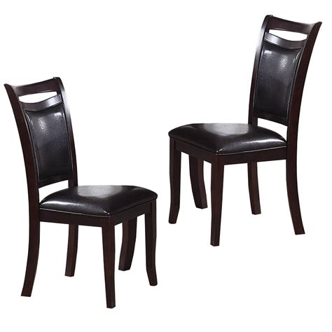 Retro Style Set Of Two Wooden Dining Chairs In Dark Brown, - Walmart.com