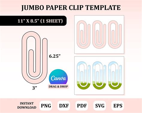 Jumbo Paper Clip Template, Big Paper Clip Template, Jumbo Paper Clip ...