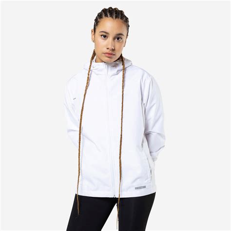 Women's Waterproof Rain Jacket - Run 100 - Snow white - Kalenji - Decathlon