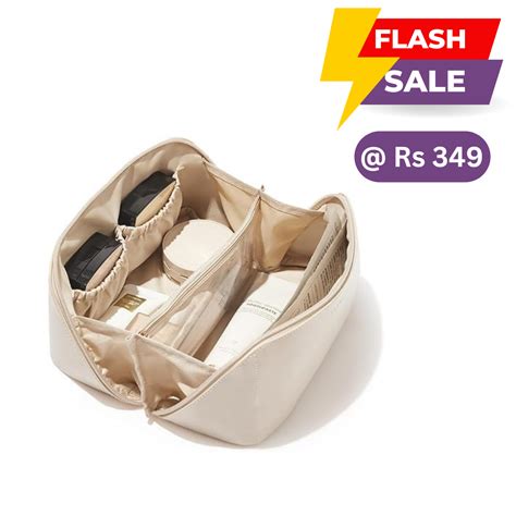 Womens Large Capacity Cosmetic Bag with Wide Opening, Dividers With Ha ...