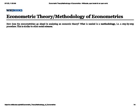 Methodologies in Econometrics - Introduction To Econometrics - Studocu