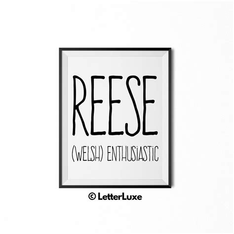 Reese Name Meaning Art Print - Personalized Digital Download – LetterLuxe