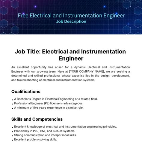 Job Description Form For Electrical Engineer at Tarah Gordon blog
